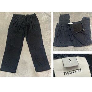 Thakoon Addition Black Leopard Print Side Zip Pants 21943